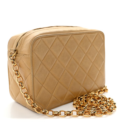Chanel Lambskin Quilted Tassel Flap Camera Bag Light Beige 3 of 13