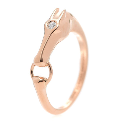 Hermes 18K Rose Gold Diamond TPM Galop Ring 53 6.5 1 of 6