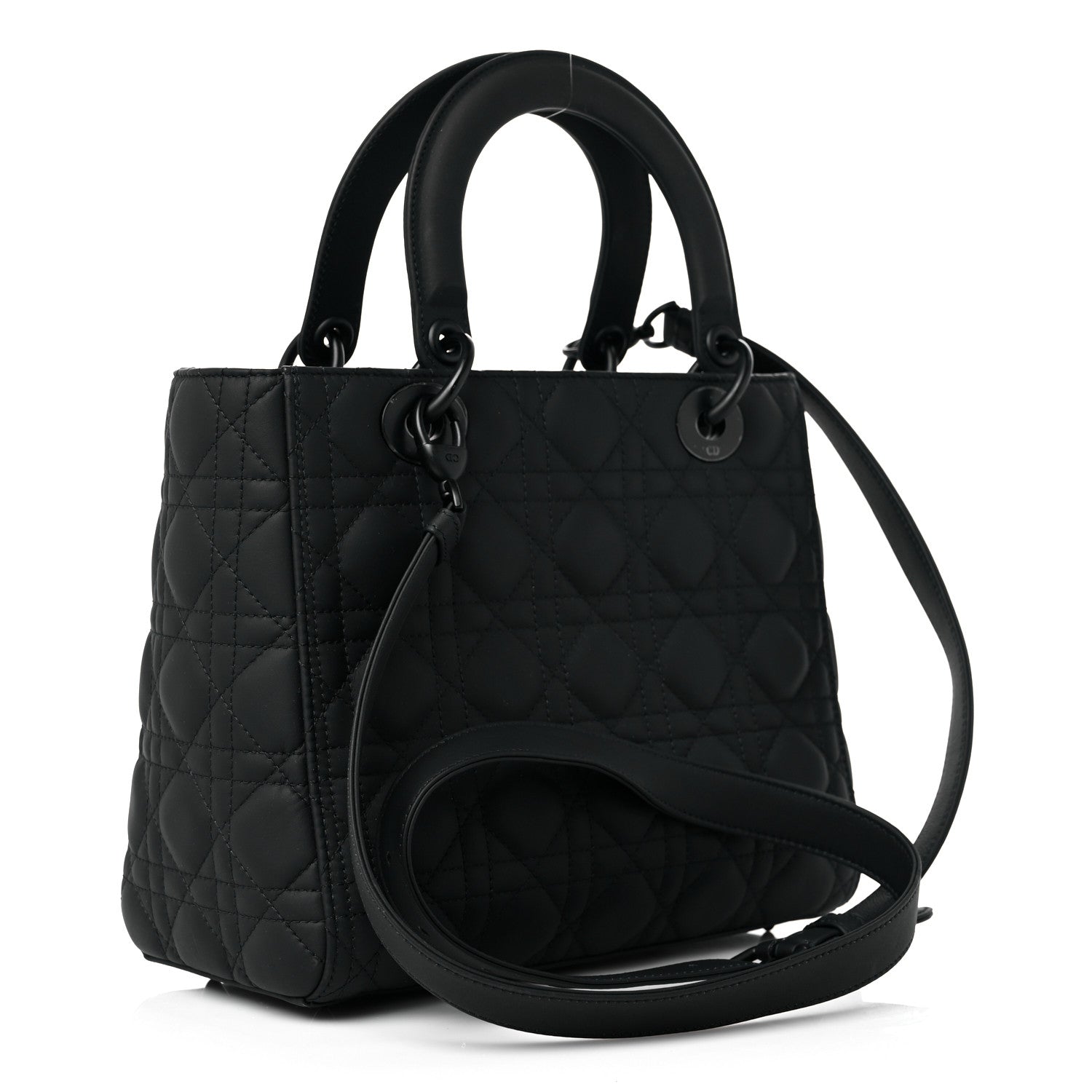 Christian Dior Ultra Matte Calfskin Cannage Medium Lady Dior Black 3 of 18