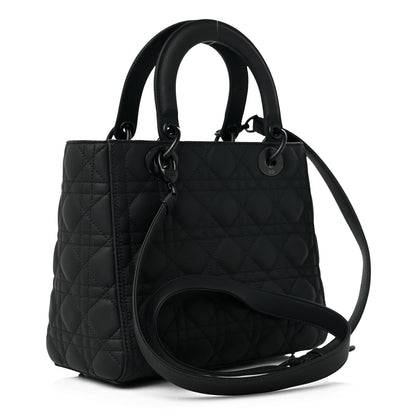 Christian Dior Ultra Matte Calfskin Cannage Medium Lady Dior Black 3 of 18