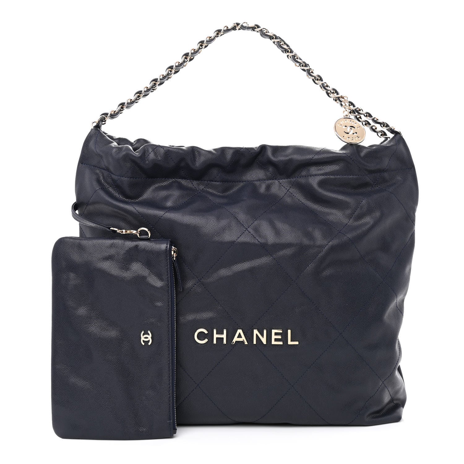 Chanel Shiny Caviar Quilted Chanel 22 Dark Blue 1 of 12