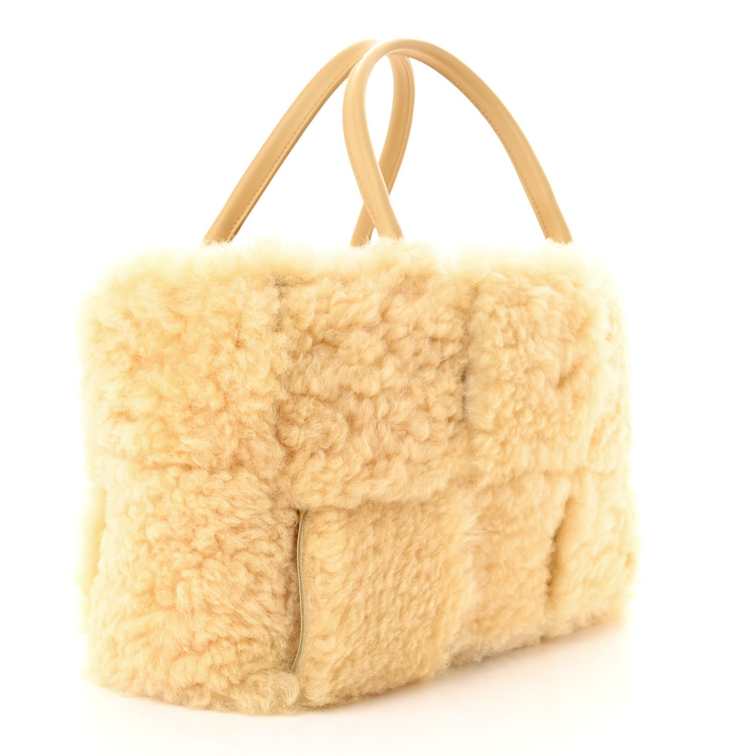 Bottega Veneta Shearling Small Intrecciato Arco Tote Teddy 4 of 10