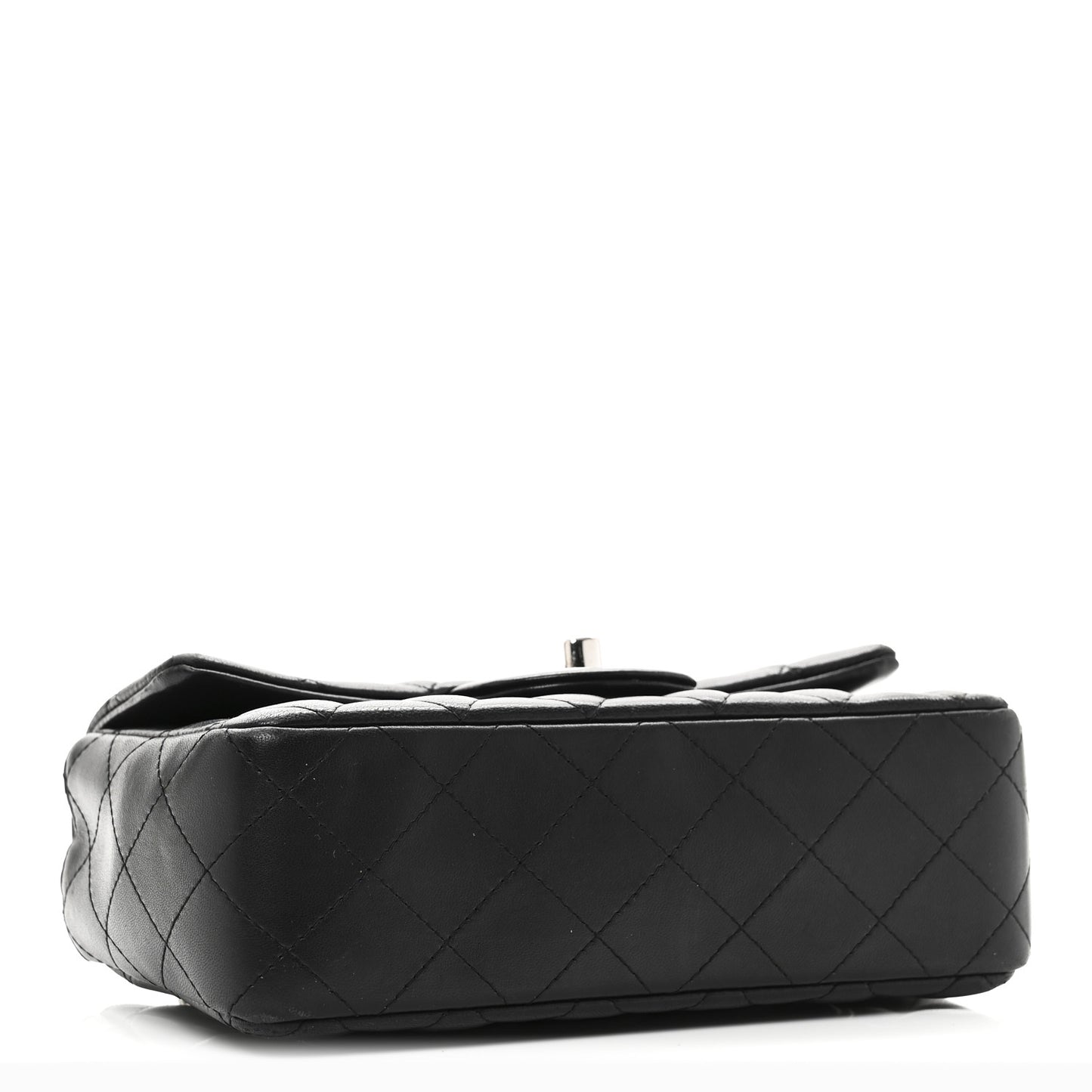 Lambskin Quilted Mini Rectangular Flap Black