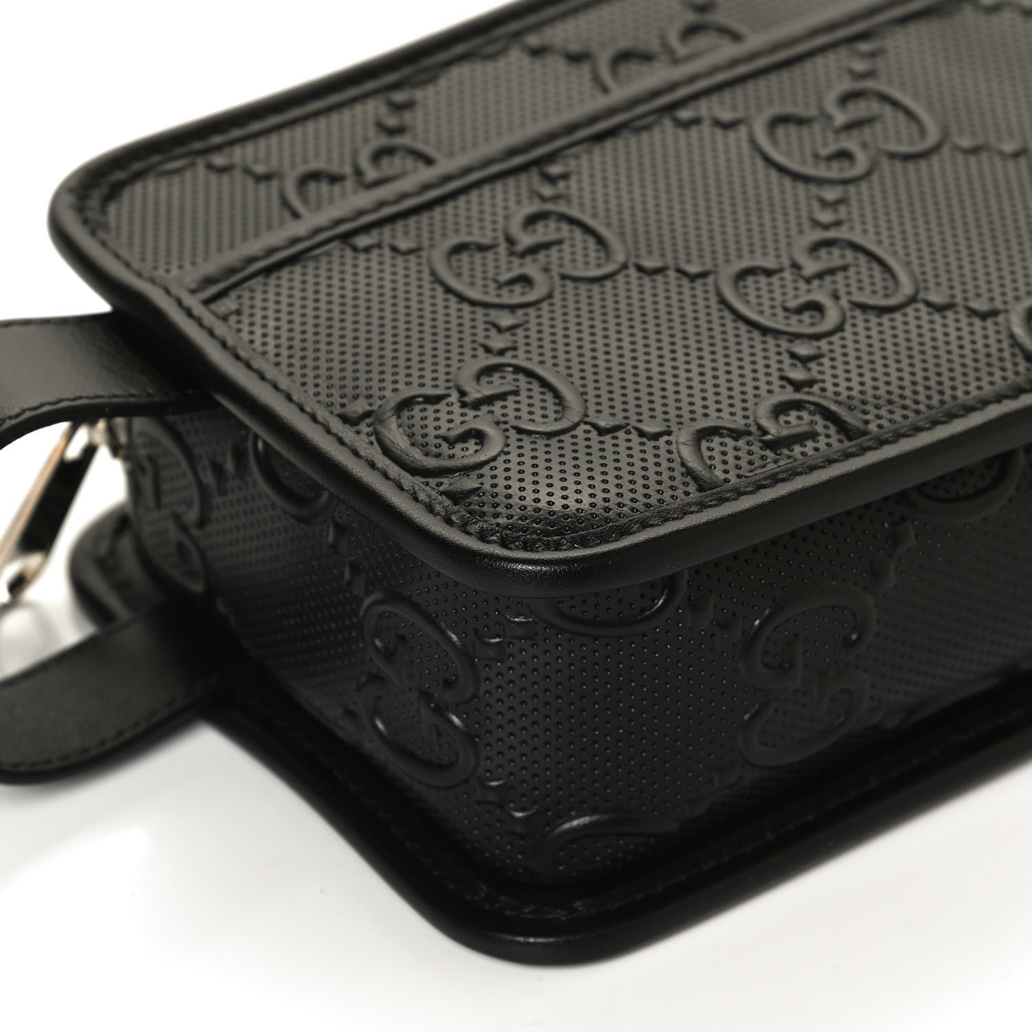 Gucci Calfskin GG Tennis Embossed Cosmetic Case Black 11 of 12