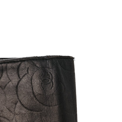 Chanel Lambskin Camellia Embossed Yen Wallet Black 12 of 12