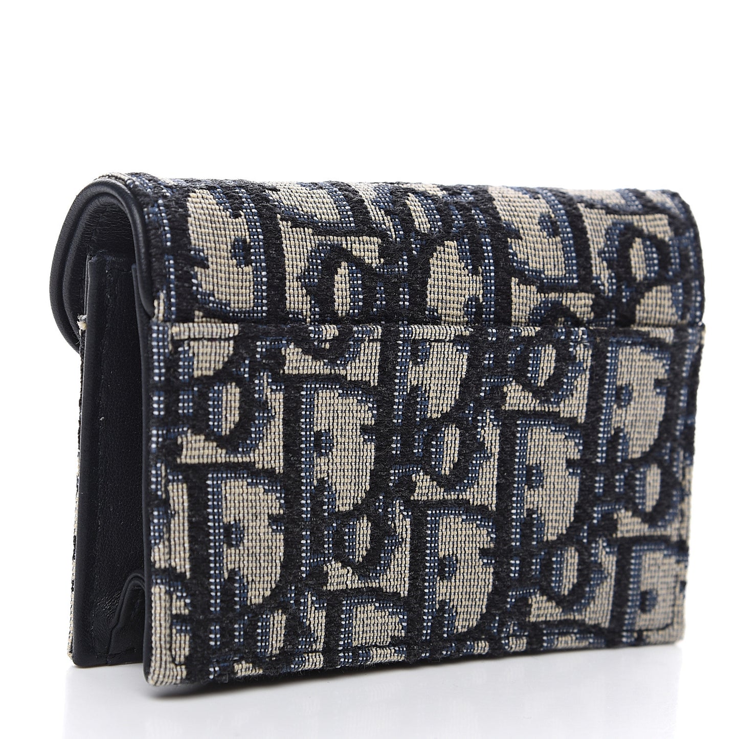 Oblique Saddle Card Holder Blue