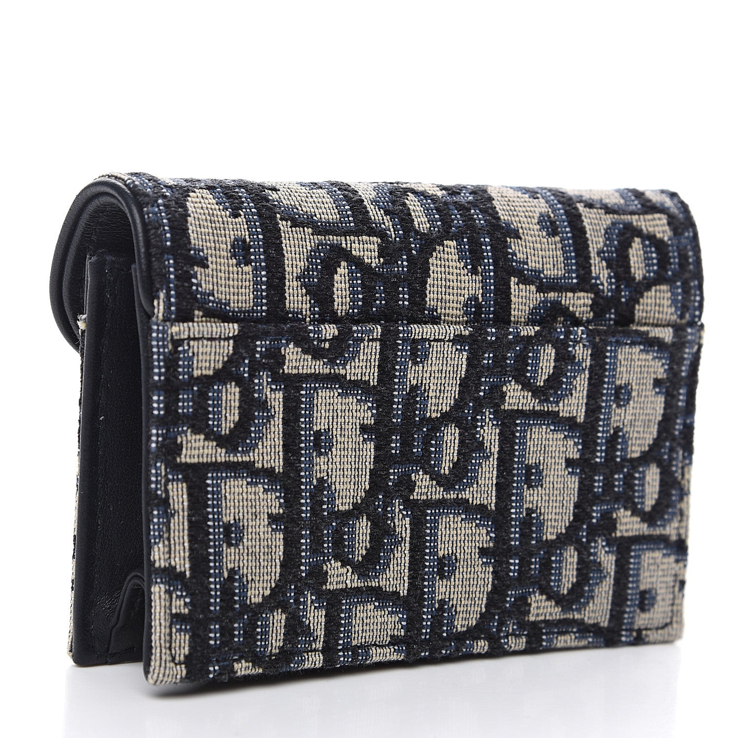 Christian Dior Oblique Saddle Card Holder Blue 2 of 7