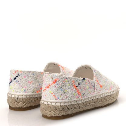 Chanel Glittered Tweed Lambskin CC Espadrilles 36  White Multicolor 5 of 11