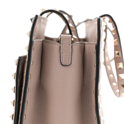 Valentino Garavani Grained Calfskin Rockstud Flip Lock Tote Poudre 12 of 13