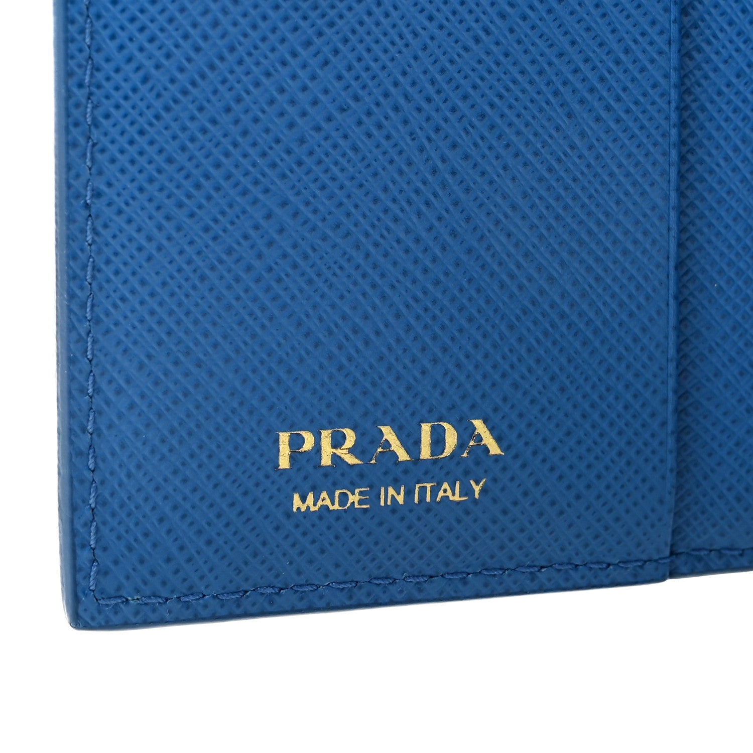 Prada Saffiano Shine Monochrome Bi-Fold Wallet Bleuette 6 of 6