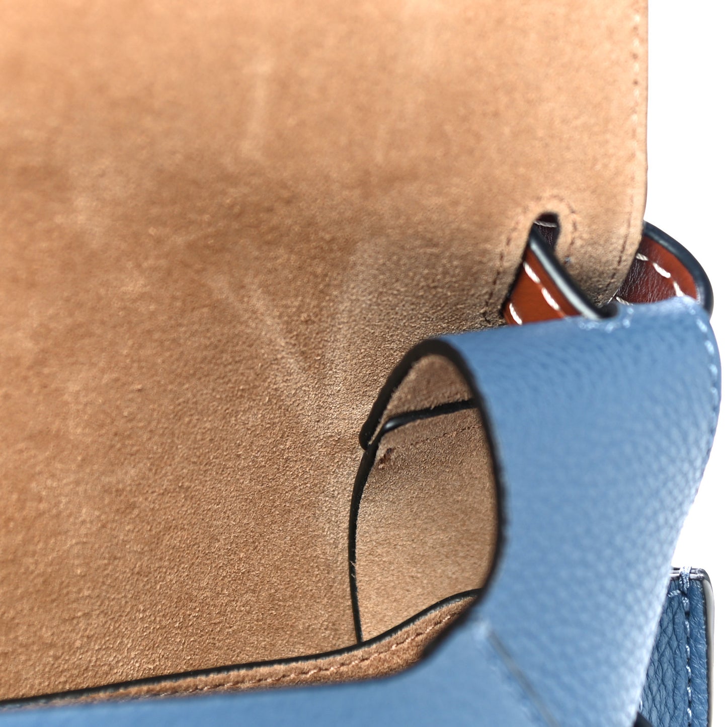 Grained Calfskin Small Gate Crossbody Bag Varsity Pecan