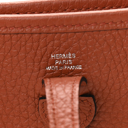 Hermes Taurillon Clemence Maxi Quadrille Evelyne TPM Cuivre Capucine Parme Rouge Duchess 6 of 11