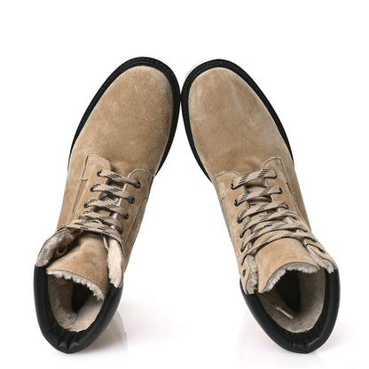 Hermes Suede Calfskin Woolskin Mens Fair Ankle Boots 44 2 of 8