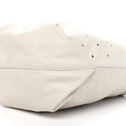 Saint Laurent Lambskin Star Printed Teddy Drawstring Bag White 10 of 11