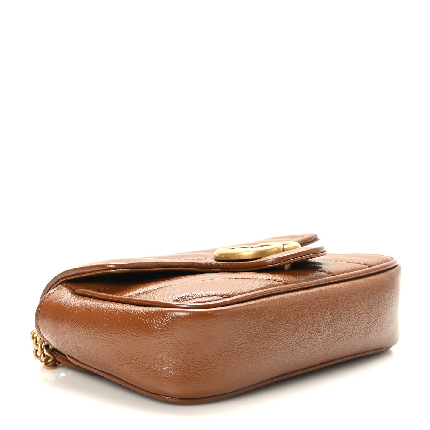 Azalea Calfskin Matelasse Diagonal Super Mini GG Marmont Shoulder Bag Cuir