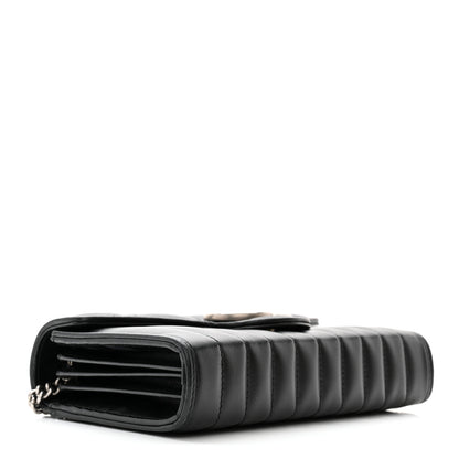 Gucci Calfskin Matelasse Aria GG Marmont Chain Wallet Black 4 of 12