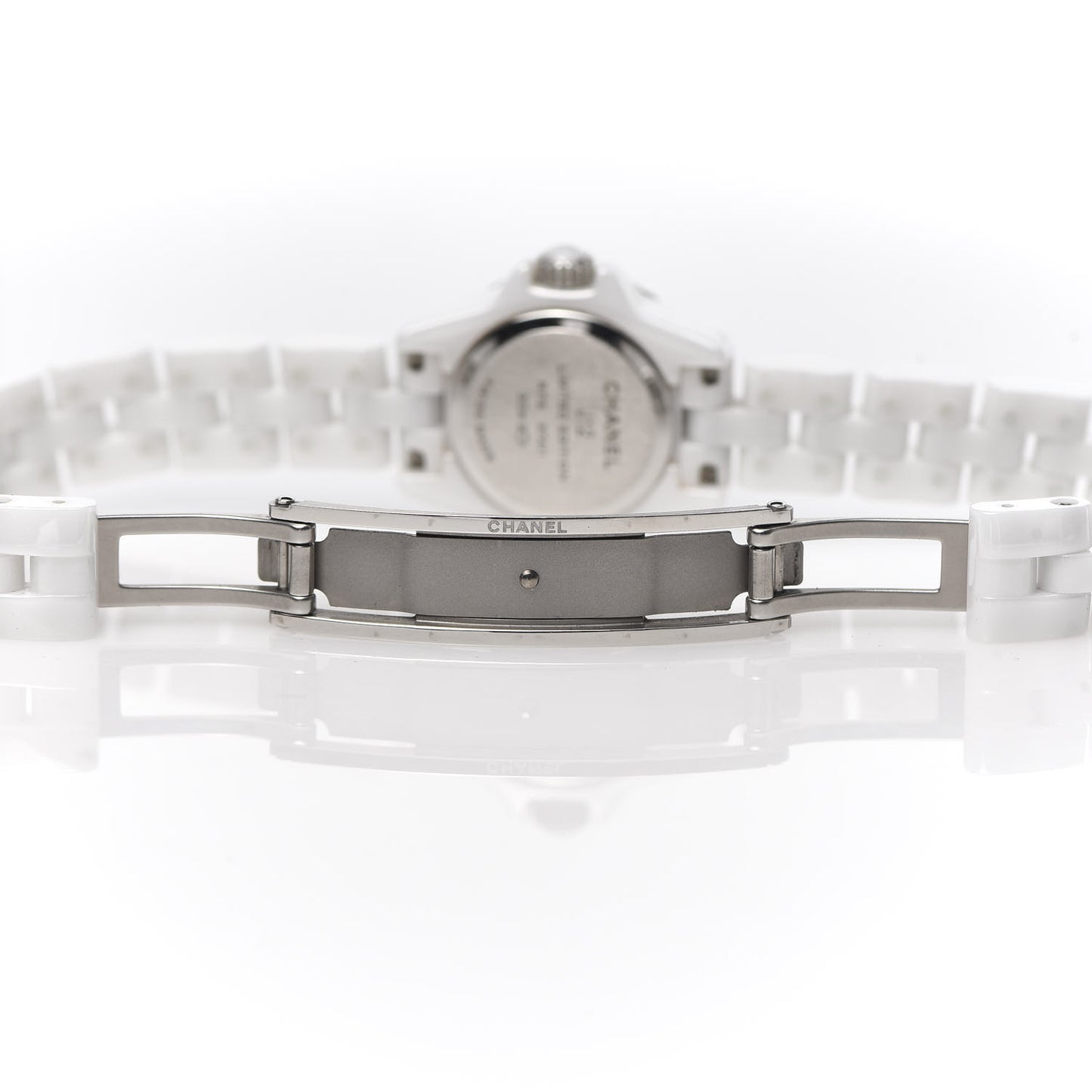 Stainless Steel Ceramic Pink Sapphire 19mm J12 Quartz Watch White