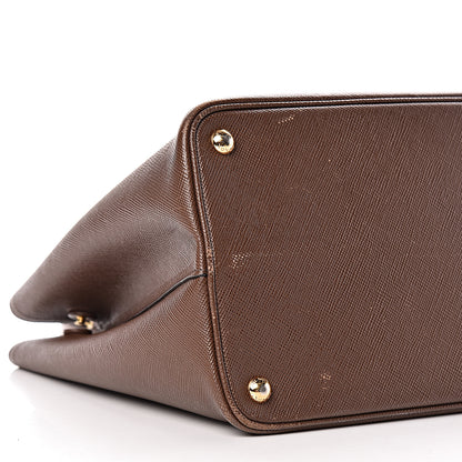 Prada Saffiano Cuir Large Double Bag Cacao 10 of 24