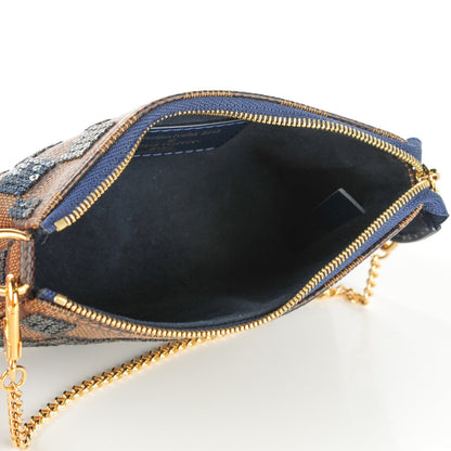 Louis Vuitton Damier Paillettes Mini Pochette Accessories Blue 5 of 7