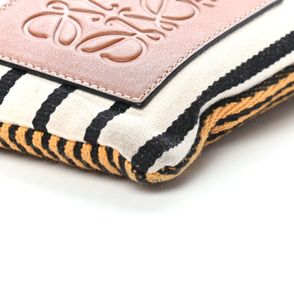 Loewe Canvas Calfskin Print Paulas Ibiza Stripes Cushion Crossbody Tan Multicolor 9 of 10