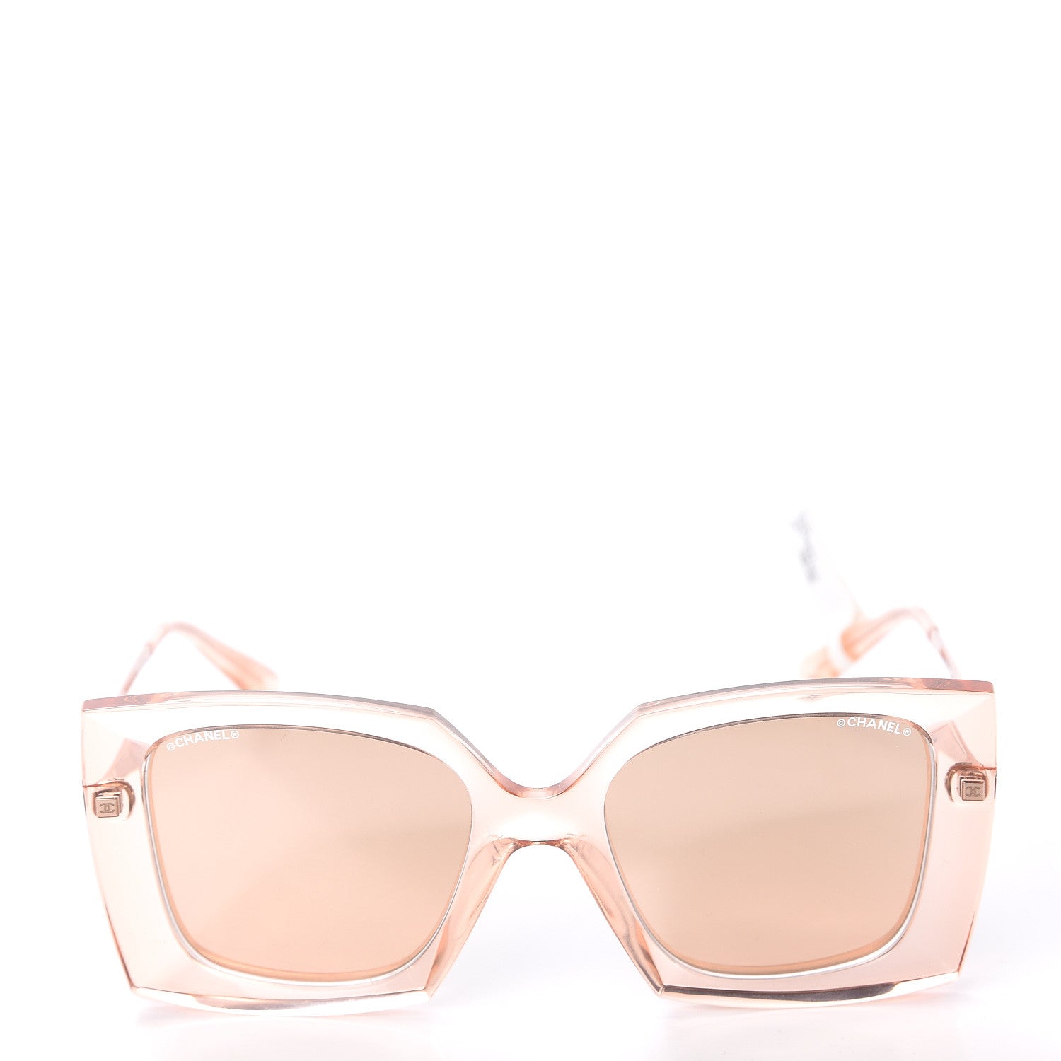 Chanel 18K Pink Gold Mirror Square Sunglasses 6051 Pink 3 of 7