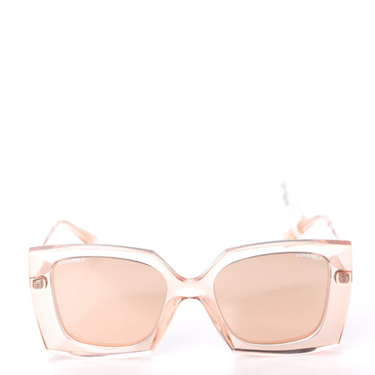 Chanel 18K Pink Gold Mirror Square Sunglasses 6051 Pink 3 of 7