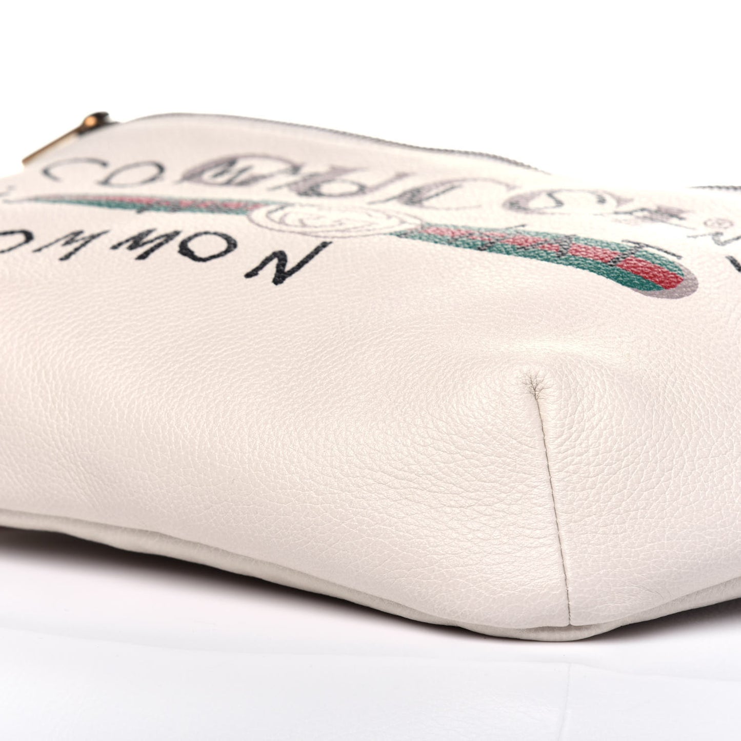 Grained Calfskin Coco Capitan Logo Belt Bag White