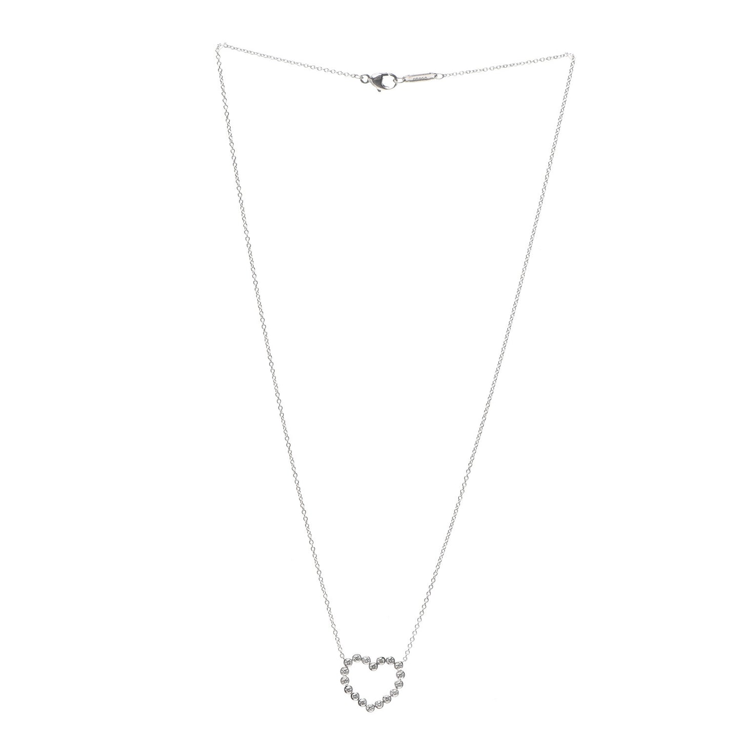 Platinum Diamond Jazz Heart Pendant Necklace