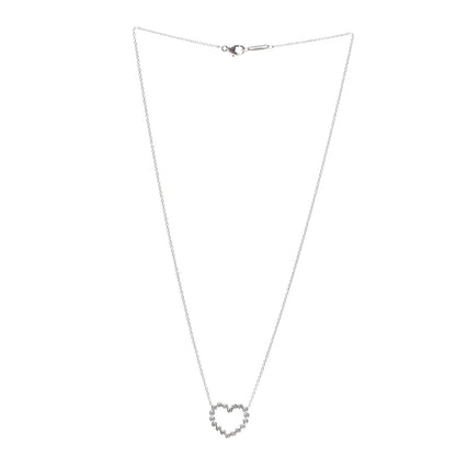 Tiffany Platinum Diamond Jazz Heart Pendant Necklace 3 of 5
