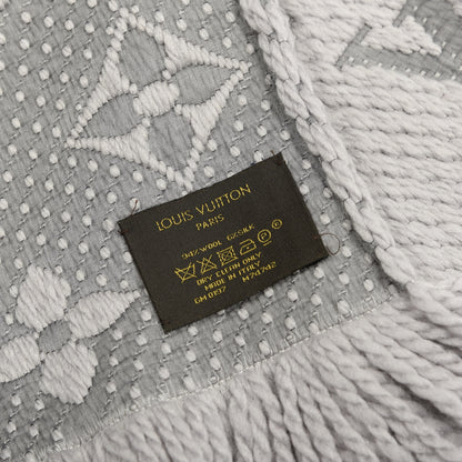 Louis Vuitton Wool Silk Logomania Scarf Pearl Grey 3 of 3