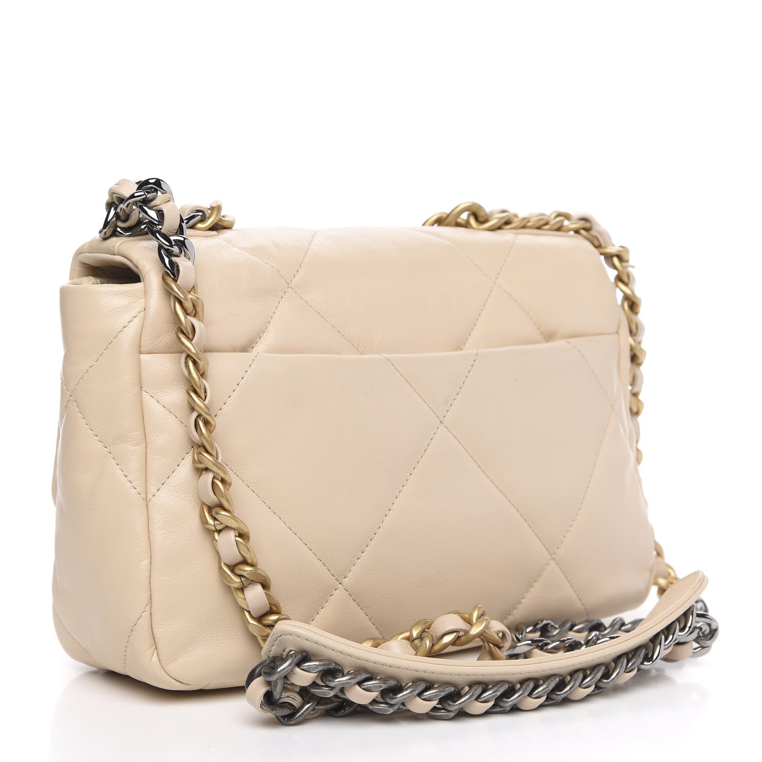 Chanel Goatskin Quilted Medium 19 Flap Beige 3 of 12
