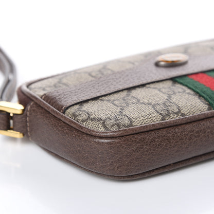 Gucci GG Supreme Monogram Ophidia Phone Case Wristlet Brown 7 of 11