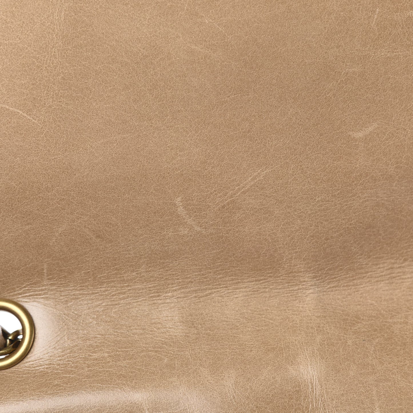 Glazed Calfskin Quilted Medium Bubble CC Flap Beige