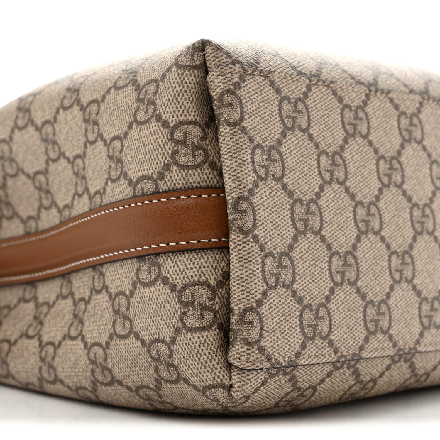 Gucci GG Supreme Monogram Emblem Small Shoulder Bag Beige Ebony Sundial 9 of 12