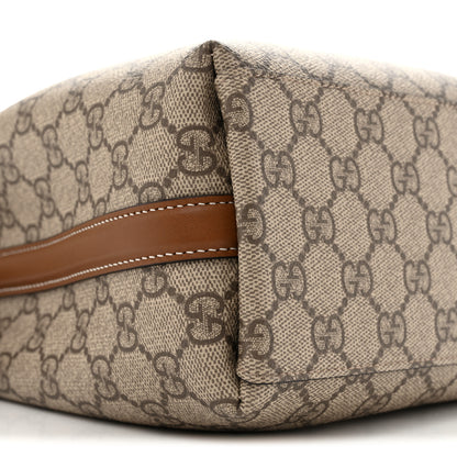 Gucci GG Supreme Monogram Emblem Small Shoulder Bag Beige Ebony Sundial 9 of 12