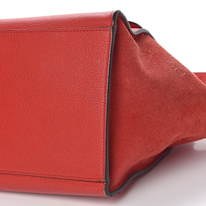 Celine Drummed Calfskin Suede Medium Trapeze Coquelicot 8 of 26