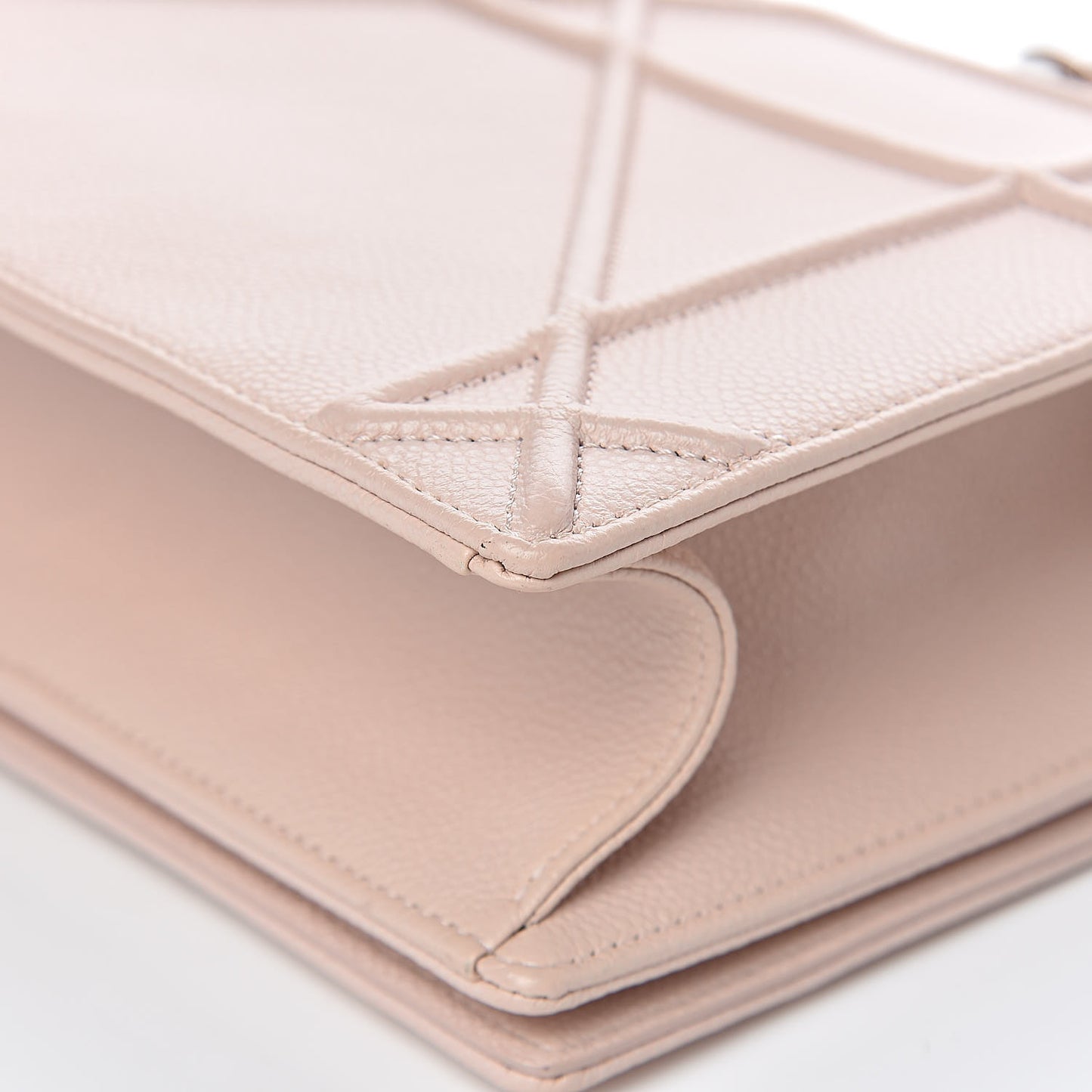 Grained Calfskin Cannage Medium Diorama Flap Bag Rose Poudre