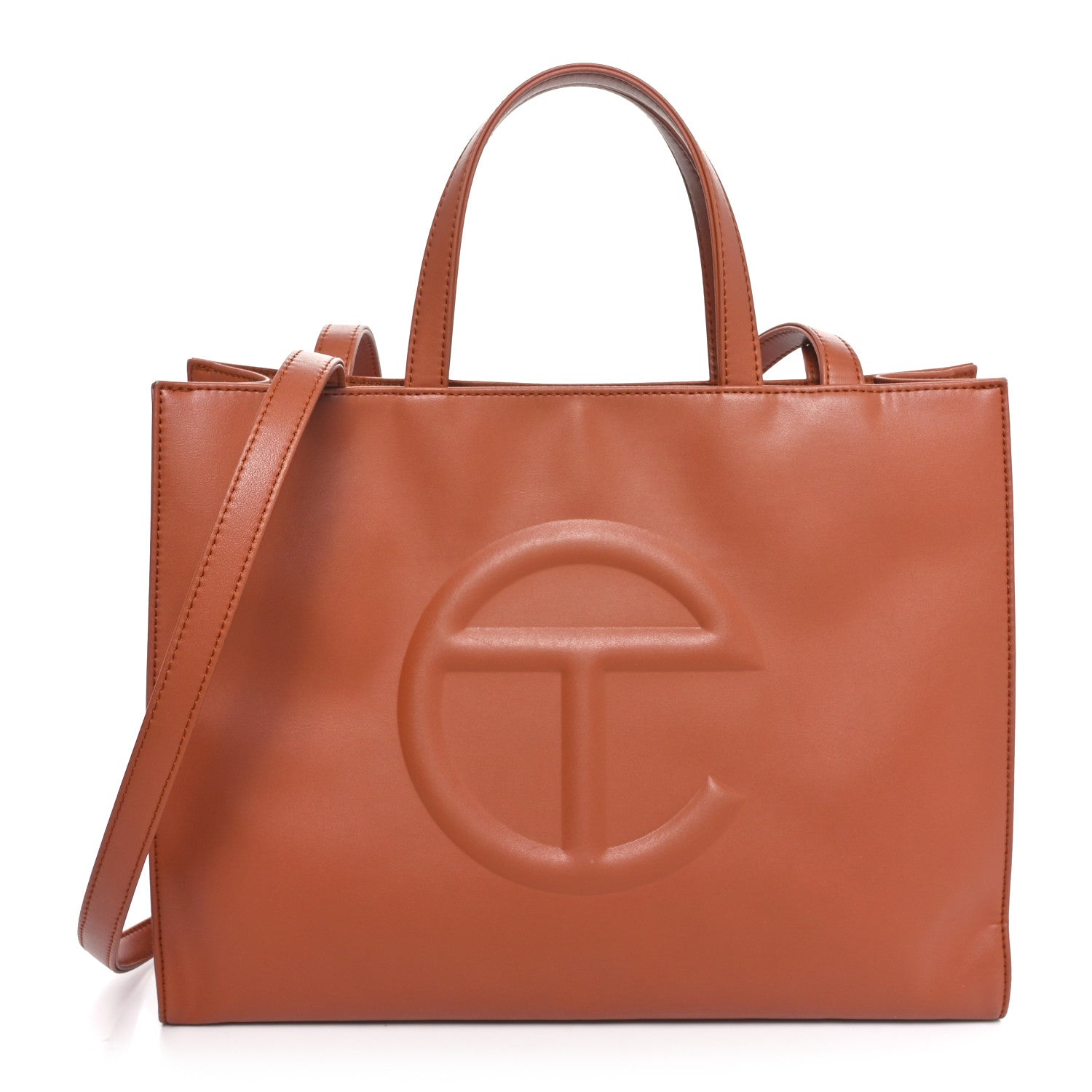 Telfar Vegan Leather Medium Shopping Bag Tan 1 of 9