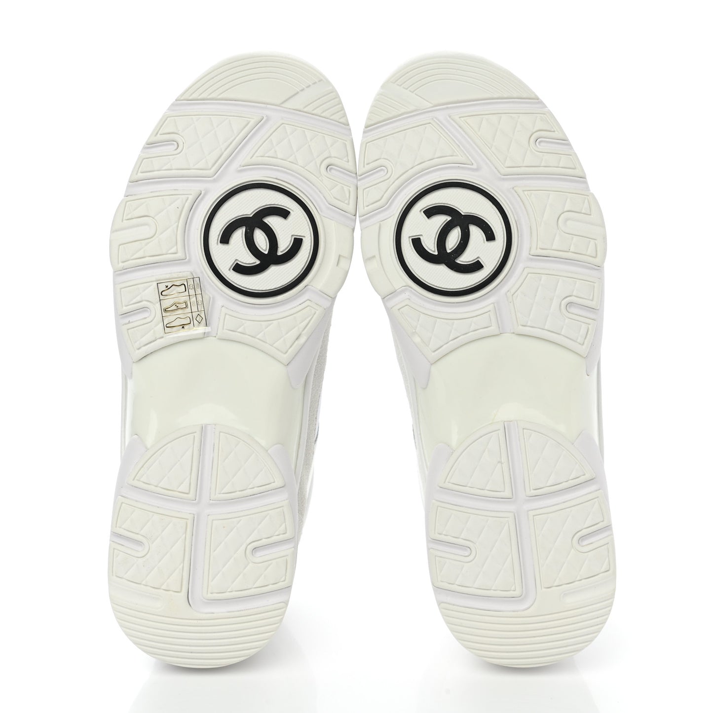 Suede Calfskin Fabric CC Sneakers 37.5 White