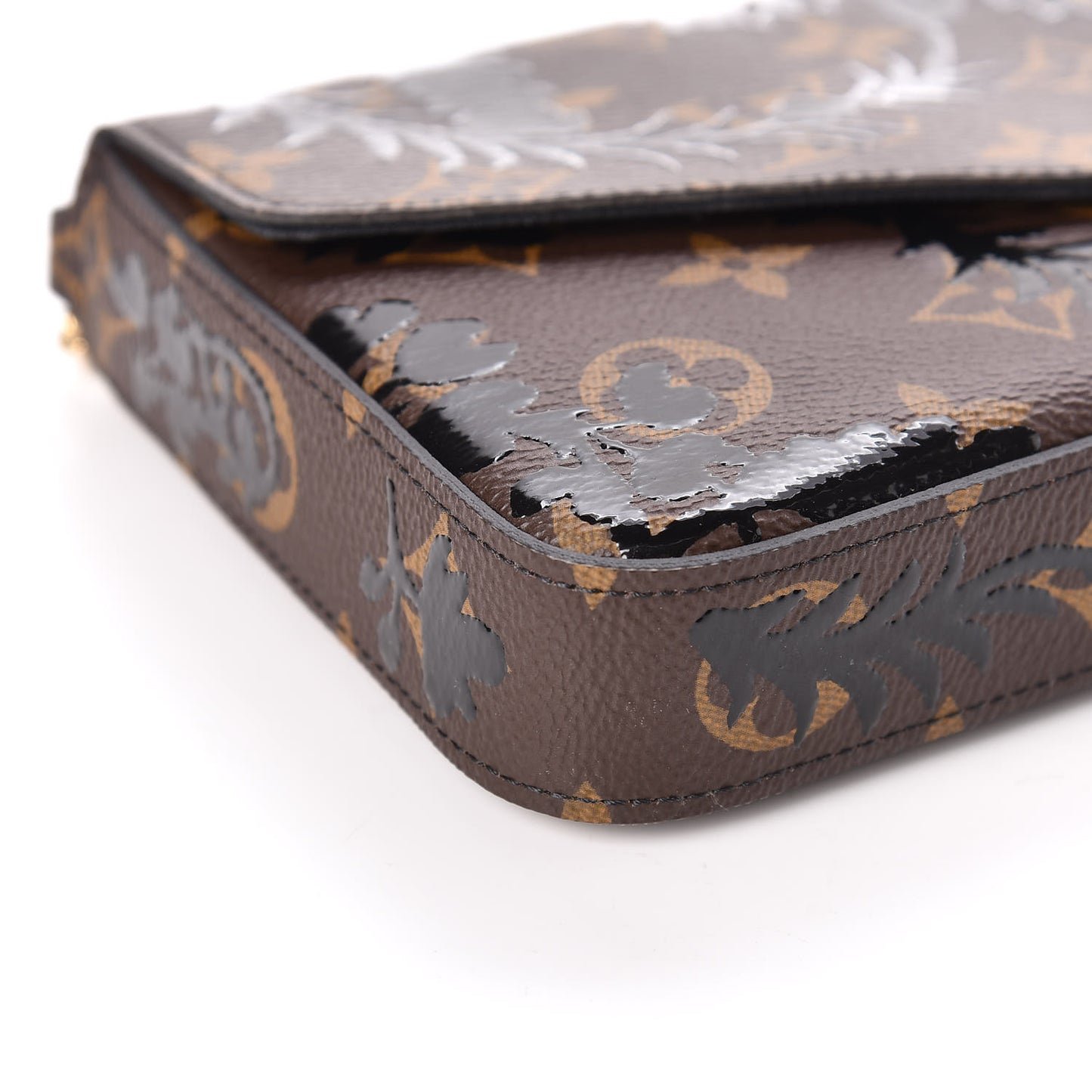 Monogram Blossom Pochette Felicie Chain Wallet Black