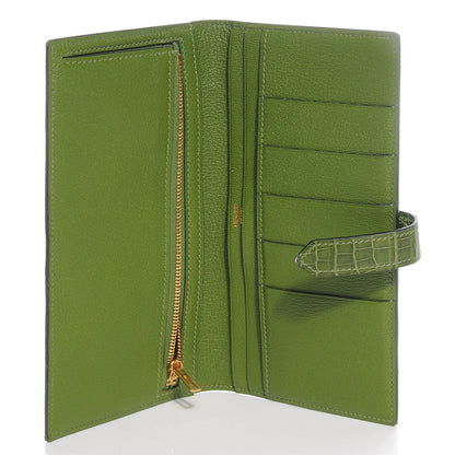 Hermes Alligator Bearn H Wallet Vert Benghal 6 of 8