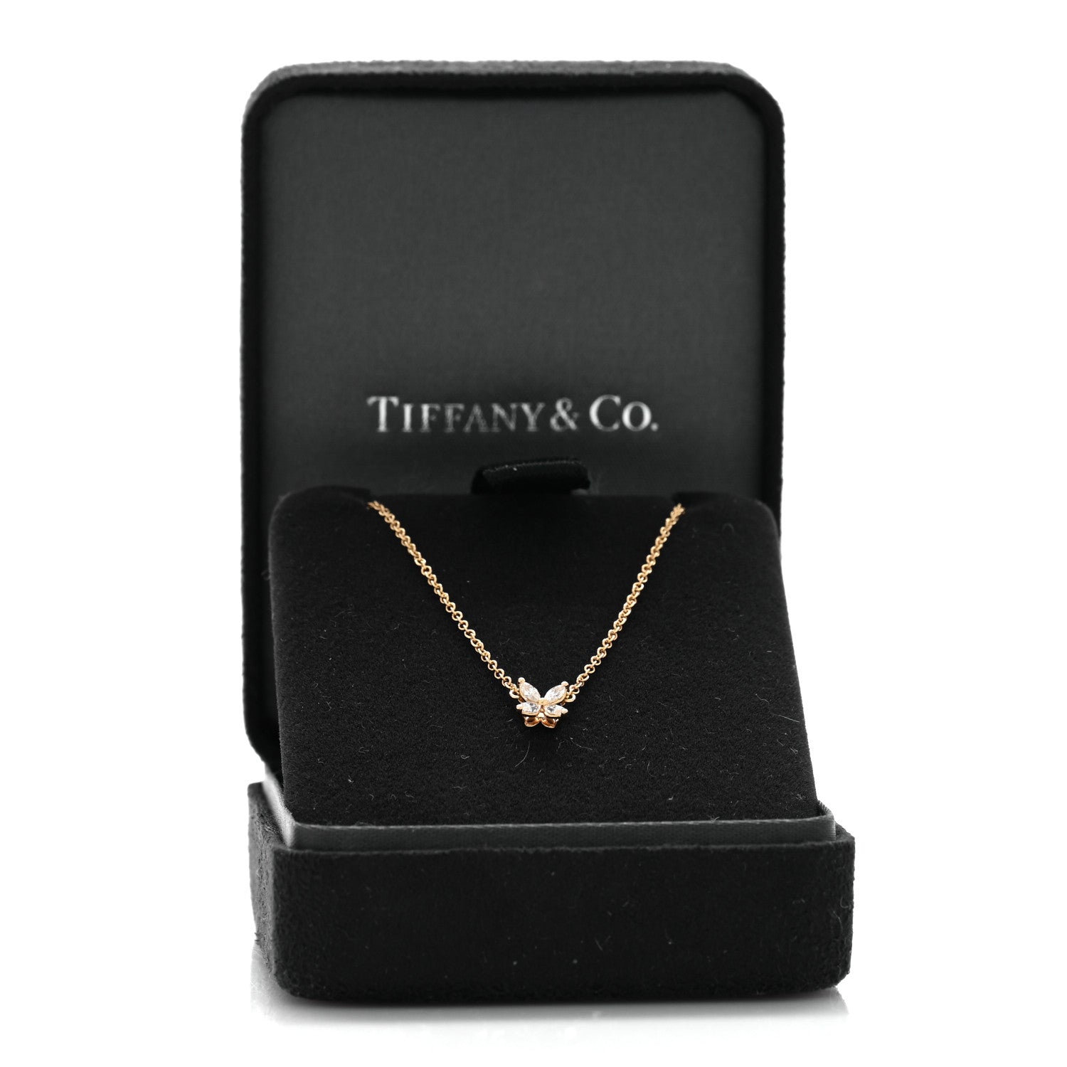 Tiffany 18K Rose Gold Diamond Mini Victoria Necklace 5 of 5