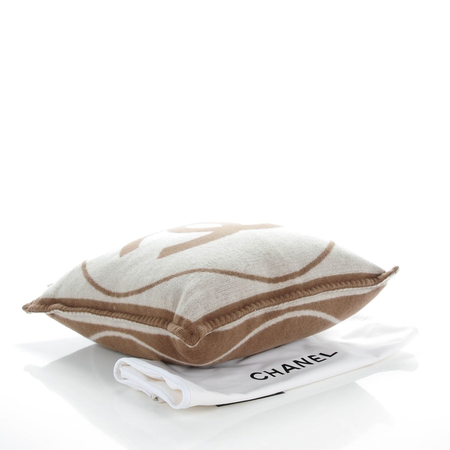Merino Wool Cashmere CC Pillow Dark Beige Light Beige