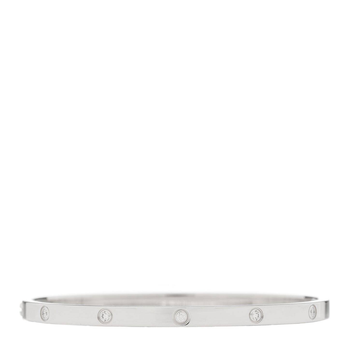 18K White Gold 10 Diamond Small LOVE Bracelet 16