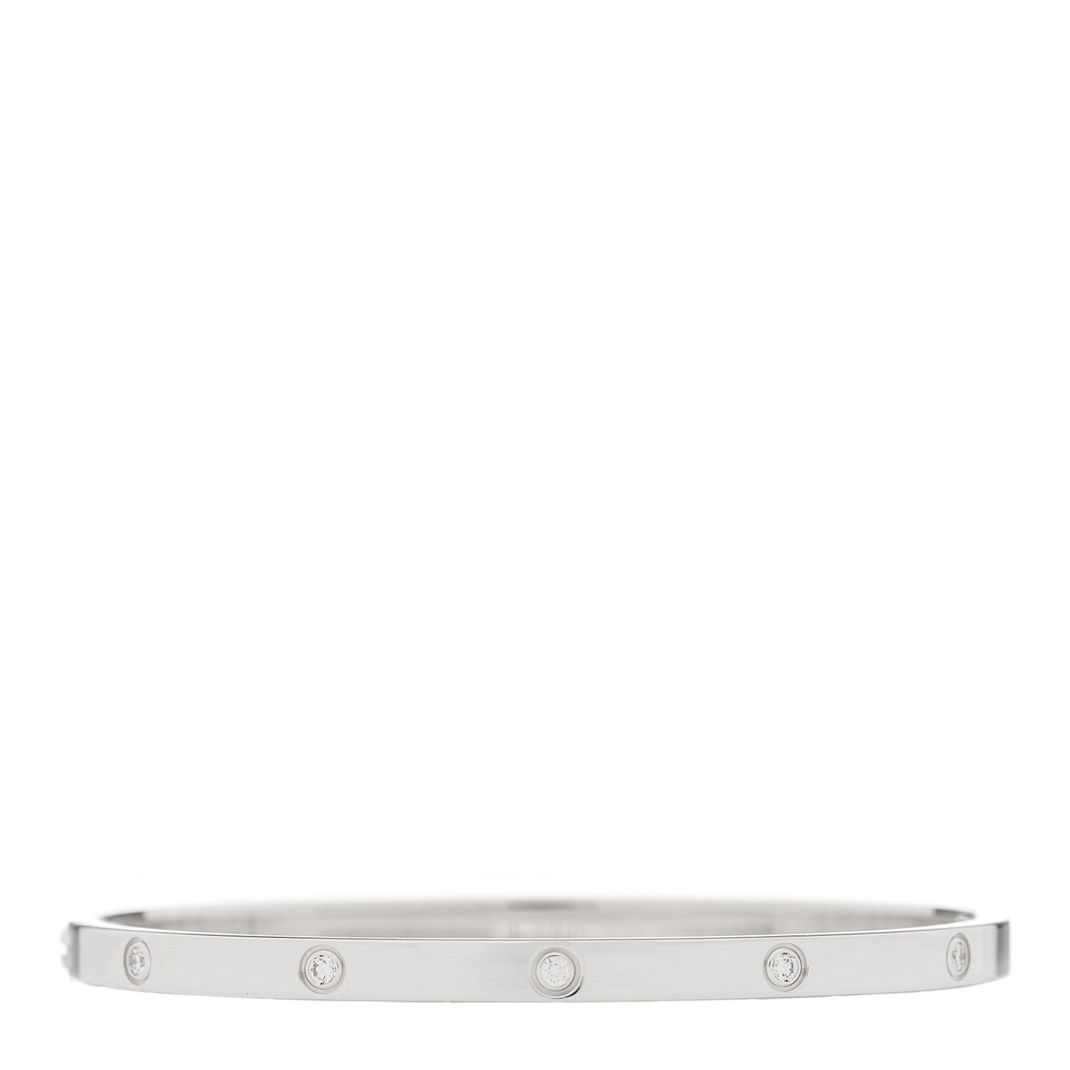 Cartier 18K White Gold 10 Diamond Small LOVE Bracelet 16 2 of 8