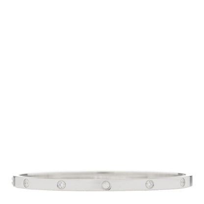 Cartier 18K White Gold 10 Diamond Small LOVE Bracelet 16 2 of 8