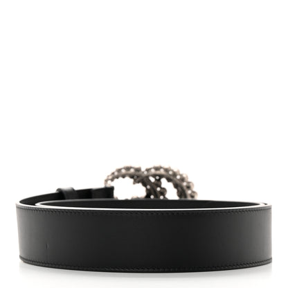 Gucci Calfskin Crystal Double G 40mm Belt 90 36 Black 2 of 9