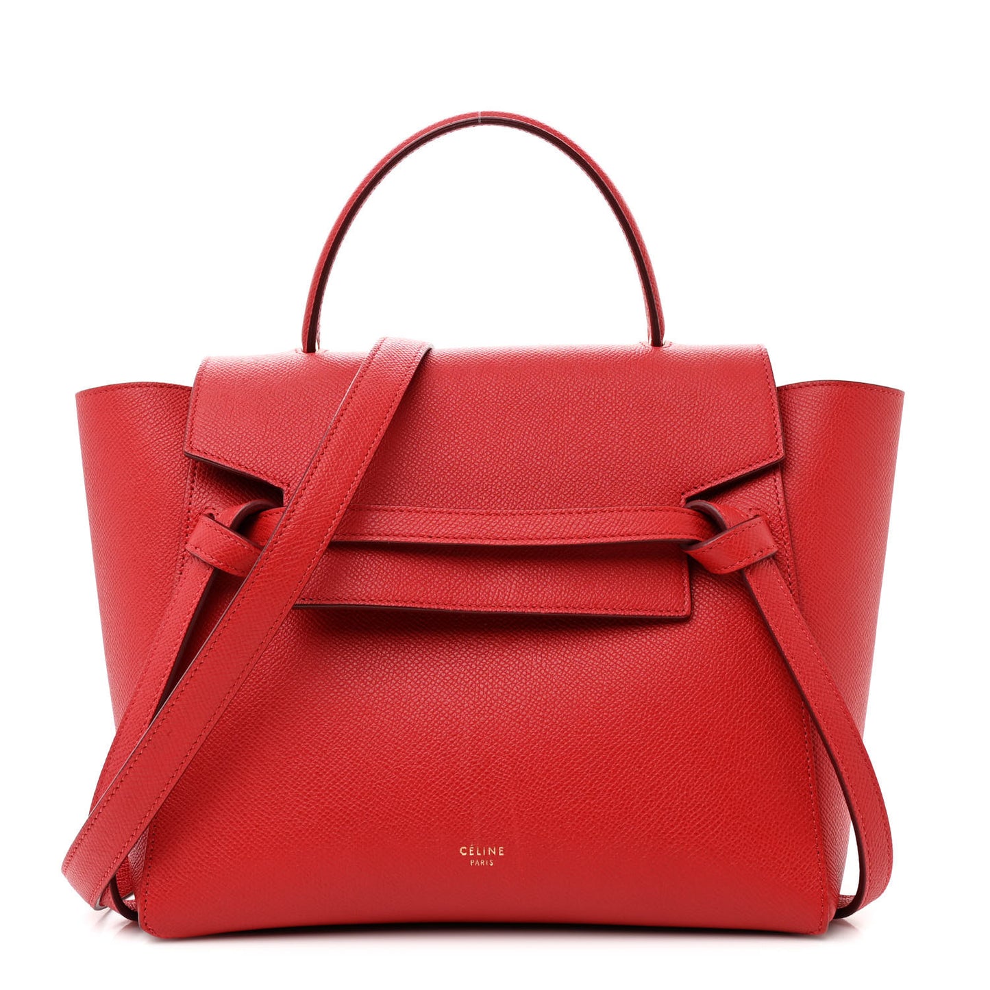 Baby Grained Calfskin Micro Belt Bag Coquelicot