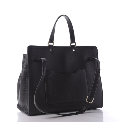 Valentino Garavani Pebbled Calfskin Large JoyLock Satchel Black 4 of 9