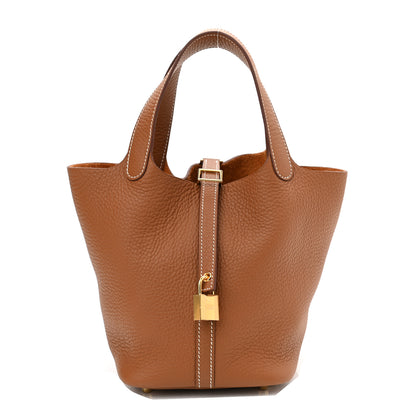 Hermes Taurillon Clemence Picotin Lock 18 PM Gold 1 of 10